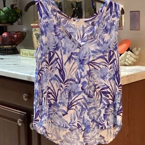 Elegant Blue and White Floral Women's Blouse